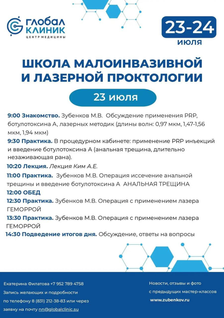 Мастер-класс по проктологии — программа, часть 1